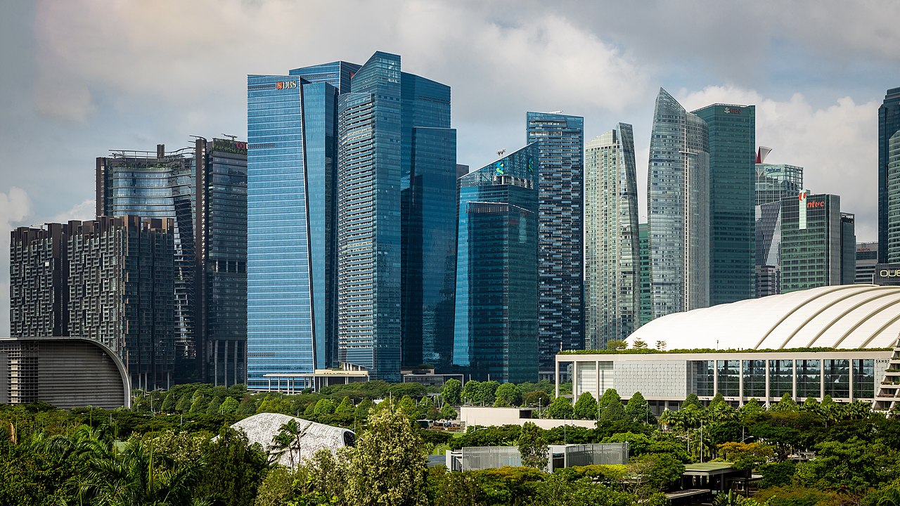 Сингапур. Вид на небоскрёбы делового центра