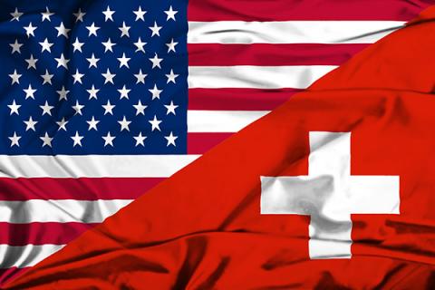 Флаги США и Швейцария