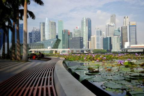 Сингапур, вид на небоскрёбы