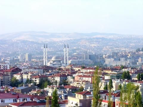 Вид с высоты на Анкару, Турция